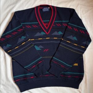 Vintage 90s AUSTIN REED Wool Men’s V-neck Sweater size XL